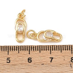 Brass Micro Pave Cubic Zirconia Pendants&nbsp;KK-F919-12G