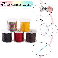 5 Rolls 5 Colros 3-Ply Nylon Beading Threads&nbsp;NWIR-YW0001-06A