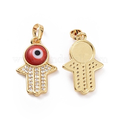 Brass Micro Pave Cubic Zirconia Pendants&nbsp;ZIRC-F136-02G