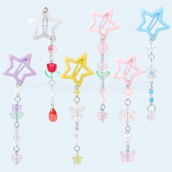 6Pcs 6 Colors Star Iron & Plastic Snap Hair Clips&nbsp;PHAR-CP0001-27