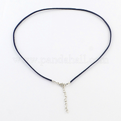 2mm Faux Suede Cord Necklace Making with Iron Chains & Lobster Claw Clasps&nbsp;NCOR-R029-04