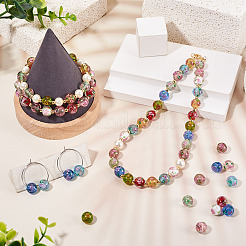 1 Strand Handmade Glod Sand Lampwork Beads Strands&nbsp;LAMP-TA0002-09G