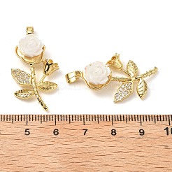 Brass Micro Pave Clear Cubic Zirconia with Resin Pendants&nbsp;KK-G533-01G-02