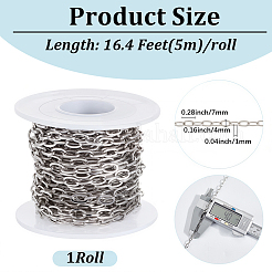 5M Stainless Steel Textured Cable Chains&nbsp;CHS-BM0001-08