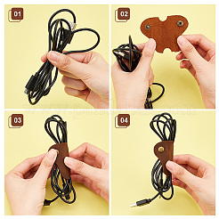 AHADEMAKER 4Pcs 4 Colors Cowhide Leather Cord Organizers&nbsp;AJEW-GA0004-76
