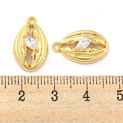 Brass Pave Cubic Zirconia Pendants&nbsp;KK-M286-08G