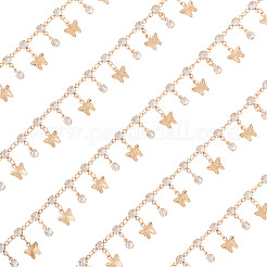 Handmade Rhinestone Flat Round Link Chains&nbsp;CHC-TA0001-35