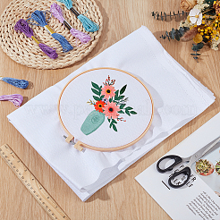 Cotton with Synthetic Fiber Cross Stitch Fabric&nbsp;DIY-WH0671-206B-02