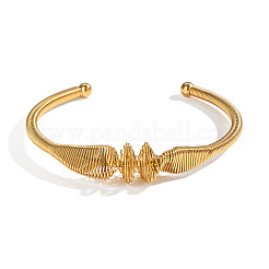 304 Stainless Steel Spiral Open Cuff Bangles for Women&nbsp;MC0249