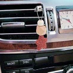 6Pcs 6 Colors Star Wood & Lava Rock Felt Car Air Vent Clips&nbsp;HJEW-DR00042