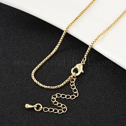 Brass Box Chain Necklaces&nbsp;X-NJEW-K123-11G