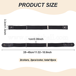 6Pcs 2 Colors Canvas Elastic Invisible Belt with Alloy Buckles&nbsp;AJEW-FG0003-99