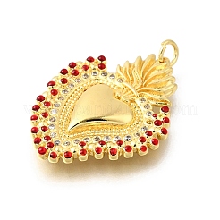 Brass Micro Pave Cubic Zirconia Pendants&nbsp;KK-U072-28G