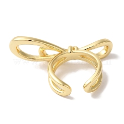 Bowknot Brass Open Cuff Rings for Women&nbsp;LS-RJEW-C098-16G