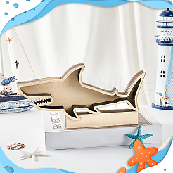 Shark Shape Wood Display Box&nbsp;DIY-WH0430-991