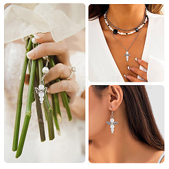 Glass & Alloy Pearl Pendants&nbsp;HJEW-TAC0058