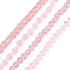 4 Strands 4 Styles Transparent Glass Bead Strands&nbsp;GLAA-TADJ0001-01A