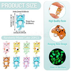 20Pcs Luminous Transparent Resin Pendants&nbsp;RESI-TA0005-36