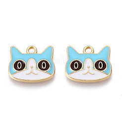 Light Gold Plated Alloy Kitten Pendants&nbsp;ENAM-T009-41A