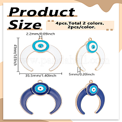 4Pcs 2 Colors Alloy Enamel Pendants&nbsp;ENAM-LP0002-13