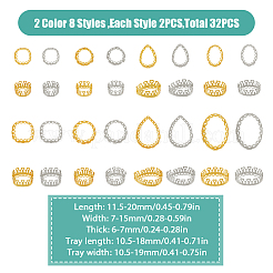 32Pcs 16 styles Brass Cabochon Settings&nbsp;KK-FH0006-71