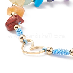 Natural Mixed Stone & Freshwater Pearl Braided Bead Bracelets&nbsp;BJEW-JB08720-02