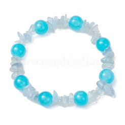 Baking Paint Imitation Jade Glass Round Beaded Stretch Bracelets for Women&nbsp;BJEW-JB12158-02