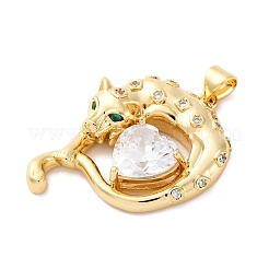 Brass Micro Pave Cubic Zirconia Pendants&nbsp;KK-S510-46G-01