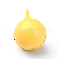 Baking Paint Brass Bell Pendants&nbsp;KK-WH0044-35B