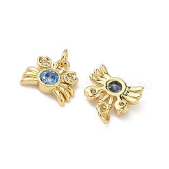 Brass Micro Pave Cubic Zirconia Charms&nbsp;KK-C252-03G