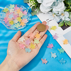 80Pcs 8 Colors Luminous Glow in the Dark Resin Cabochons&nbsp;RESI-DC0001-25