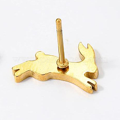 Cute 201 Stainless Steel Rabbit Stud Earrings&nbsp;WF4425
