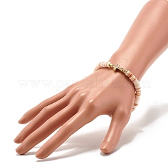 Polymer Clay Heishi Beads Stretch Bracelet for Women&nbsp;BJEW-JB07207-04