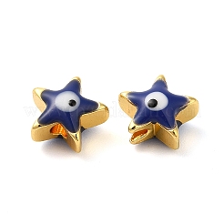 Golden Tone Brass Enamel Beads&nbsp;KK-E048-03G-04
