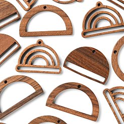 18Pcs 3 Style Walnut Wood Pendants&nbsp;WOOD-LS0001-43
