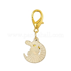 Moon with Rabbit Alloy Enamel Pendant Decoraiton&nbsp;HJEW-JM00961