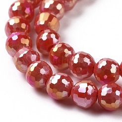 Electroplate Opaque Solid Color Glass Beads Strands&nbsp;GLAA-E036-11E