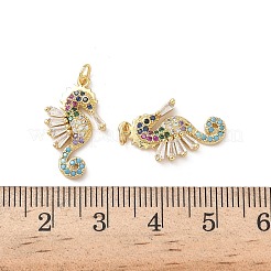 Brass Micro Pave Cubic Zirconia Pendants&nbsp;KK-D502-26J-G