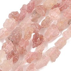 Raw Rough Natural Strawberry Quartz Beads Strands&nbsp;G-M453-D04