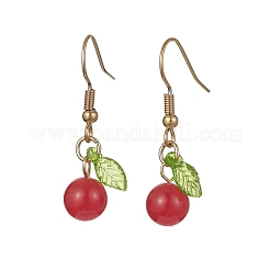 5 Pairs 5 Style Natural Mixed Gemstone Round Dangle Earrings&nbsp;EJEW-JE05492-S