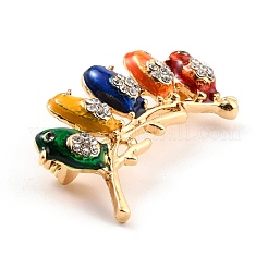 Birds with Branch Alloy Rhinestone Brooch&nbsp;JEWB-O009-11
