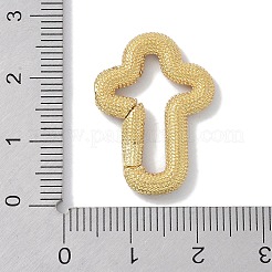 Rack Plating Brass Micro Pave Cubic Zirconia Twister Clasps&nbsp;KK-NH0002-13G-01