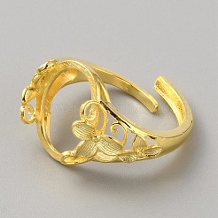 Adjustable Brass Ring Components&nbsp;KK-WH0079-41G