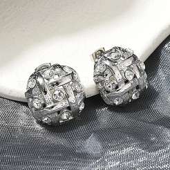304 Stainless Steel Oval Stud Earrings&nbsp;EJEW-B108-09P