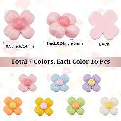112Pcs 7 Colors Opaque Resin Decoden Cabochons&nbsp;CRES-SC0003-08