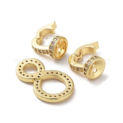 Rack Plating Brass Micro Pave Cubic Zirconia Fold Over Clasps&nbsp;ZIRC-P117-02C-G