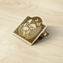 Brass Clips with Black Back&nbsp;AJEW-WH0689-005