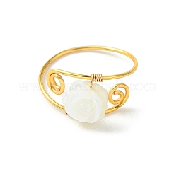 Natural Trochid Shell/Trochus Shell Finger Rings&nbsp;RJEW-JR01045