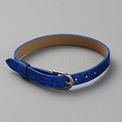 Blank PU Leather Cord Bracelet with Alloy Clasps&nbsp;X1-AJEW-TAC0041-01B-16