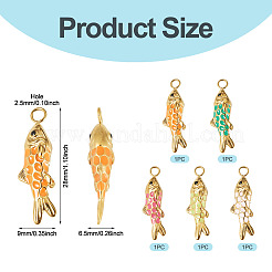 5Pcs 5 Colors 304 Stainless Steel Enamel Pendants&nbsp;STAS-TA0005-91